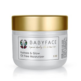 Babyface Hydrate & Glow Oil Free Moisturizer Gel Vitamin B5 & Hyaluronic Acid for Acne Prone Skin, Large Pores