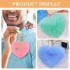 Operitacx Heart Pompom Keyring 12Pcs Pom Pom Heart Keychain Fluffy
