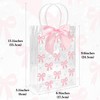 Linkidea 12 Clear Gift Bags with Pink Bows, Includes 25