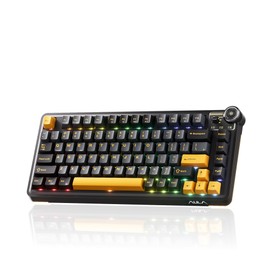 OIXOC AU75 Wireless Mechanical Keyboard, x Aula 75% Hot-Swappable RGB Gaming Keyboard with Multi-Device Connectivity, Customizable LED Backlit, Knob Control, PBT Keycaps for Windows, Mac, PC, Tablet