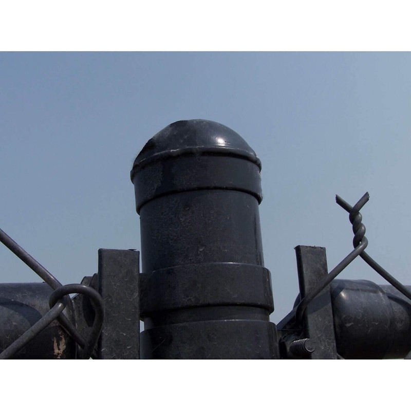 Black Powder Coated Pressed Steel 3-1/2" Chain Link Fence Post