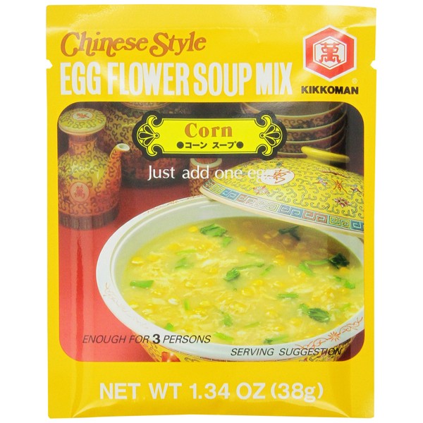 Kikkoman Sopa de maíz de flores de huevo, 1.5 onzas