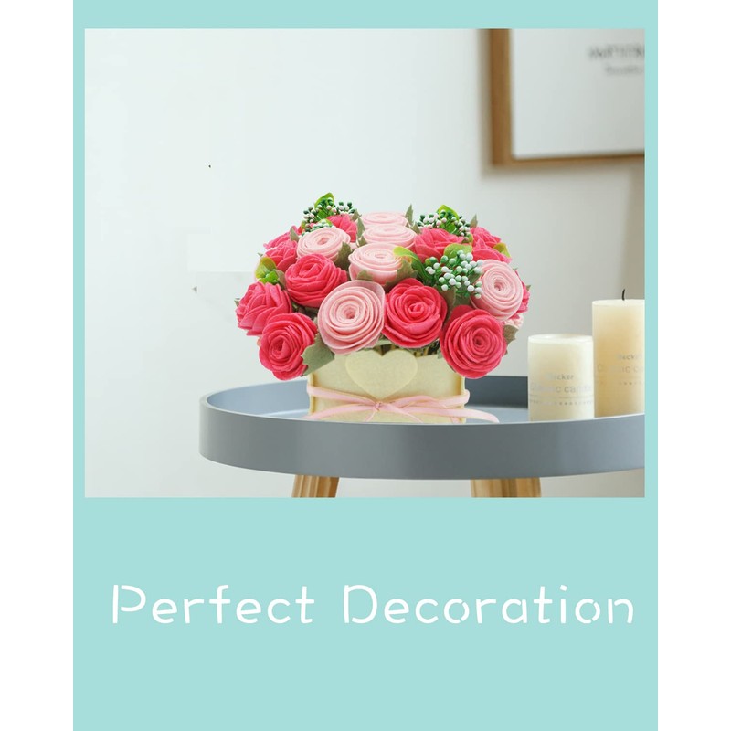 DIY Felt Flower Kit, Felt Pink Rose Bouquet Kit, Floral