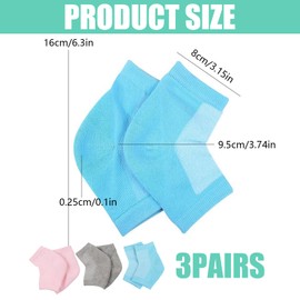 JYNXOR 3 Pairs Gel Heel Socks Soft Moisturising Socks Gel Lining Toeless Socks Comfortable Soft Ventilated Moisturising