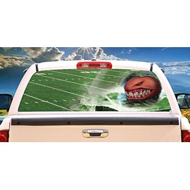 SignMission Football Monster Rear Window Graphic Truck View Thru Vinyl Decal HD Graphics Professional Grade Material Universal Fit for Full Size Trucks Weatherproof & Car Wash Safe Made in The U.S.A.