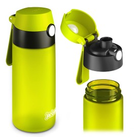 Jarlson® Children's Miki Drinking Bottle, 500 ml Water Bottle, BPA-Free, Leak-Proof, Tritan Bottle for School, Nursery (Neon Green)