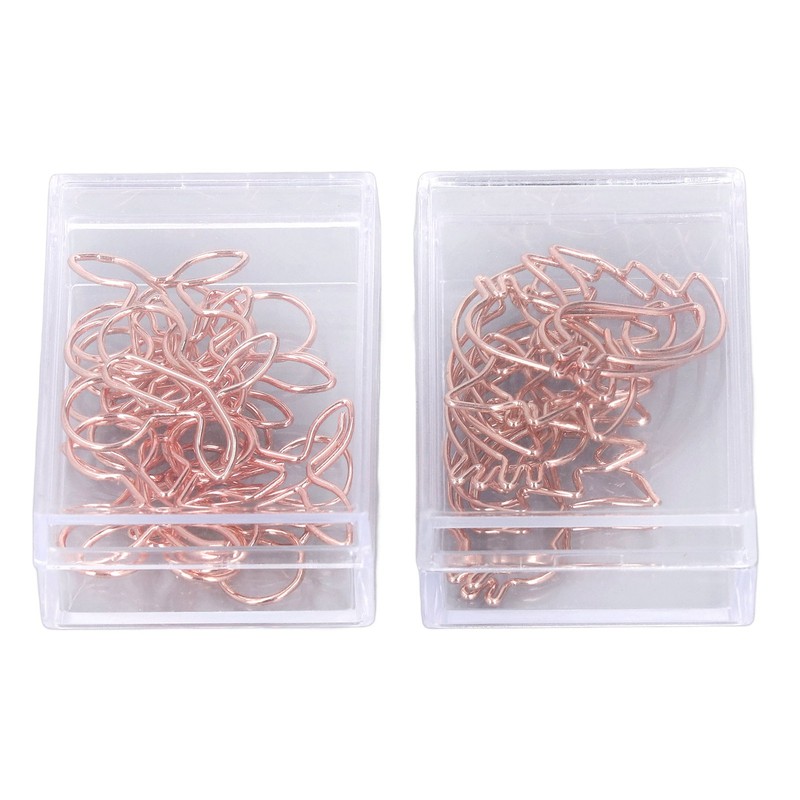100Pcs Cute Paper Clips Cherry Hummingbird Style Electroplated Metal Gold