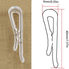 DZS Elec 500pcs 38mm U Shape Transparent Plastic Alligator Clips Shirt Clips for Shirts, Ties, Pants and Dress