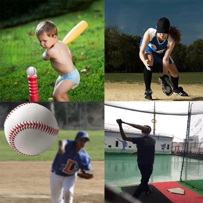 3Pack Practice Baseballs, Blank Baseball, Standard 9” Adult Youth Leather