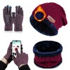 DEESTE Kit de Gorro, Bufanda y Guantes para Frio, Gorros