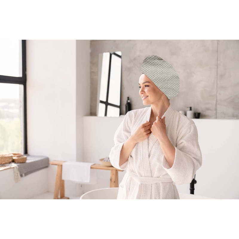 FAB-ON UK Hair Dry Towel 100% Cotton Popcorn Turban Style