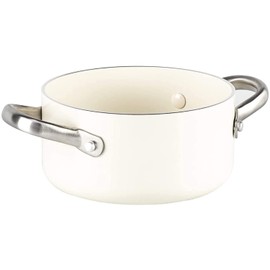 GreenChef Green Chef Casserole IH Safe 16cm Ceramic Non-Stick Fluorine Free Vintage White