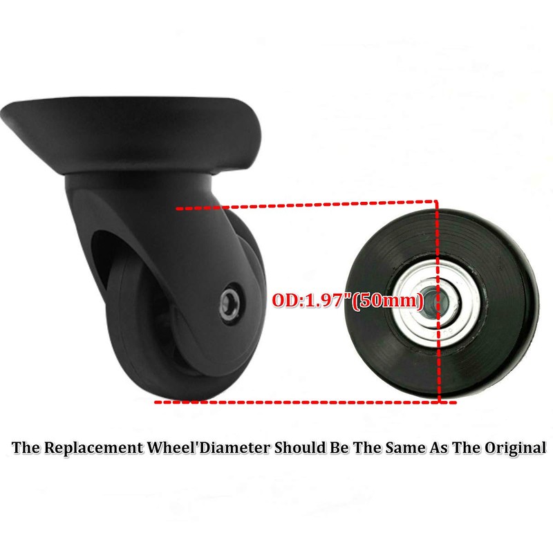 Suitcase Wheels Replacement Wheels ORO Rubber Wheels 1 Pair Mute