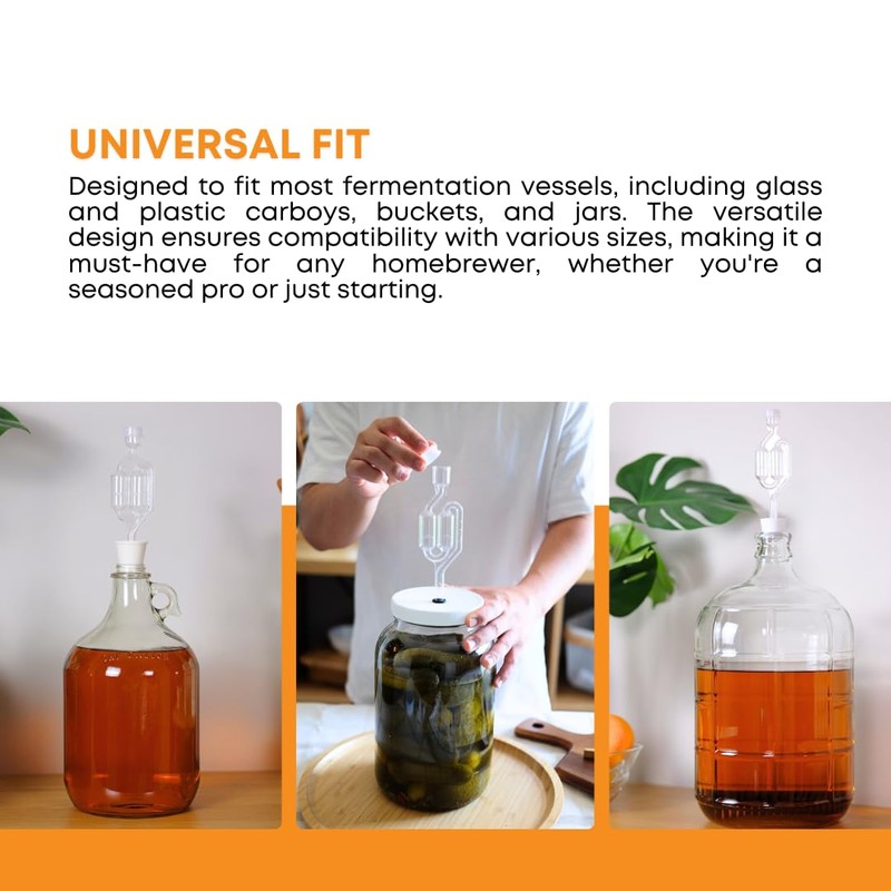 FastRack 1 gal Jug W/Twin bubble Airlock, Polyseal Lid, #6.5