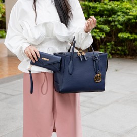 MKF Collection Tote bag for Women with Wristlet Wallet, Vegan Leather Top-Handle Shoulder Handbag Purse