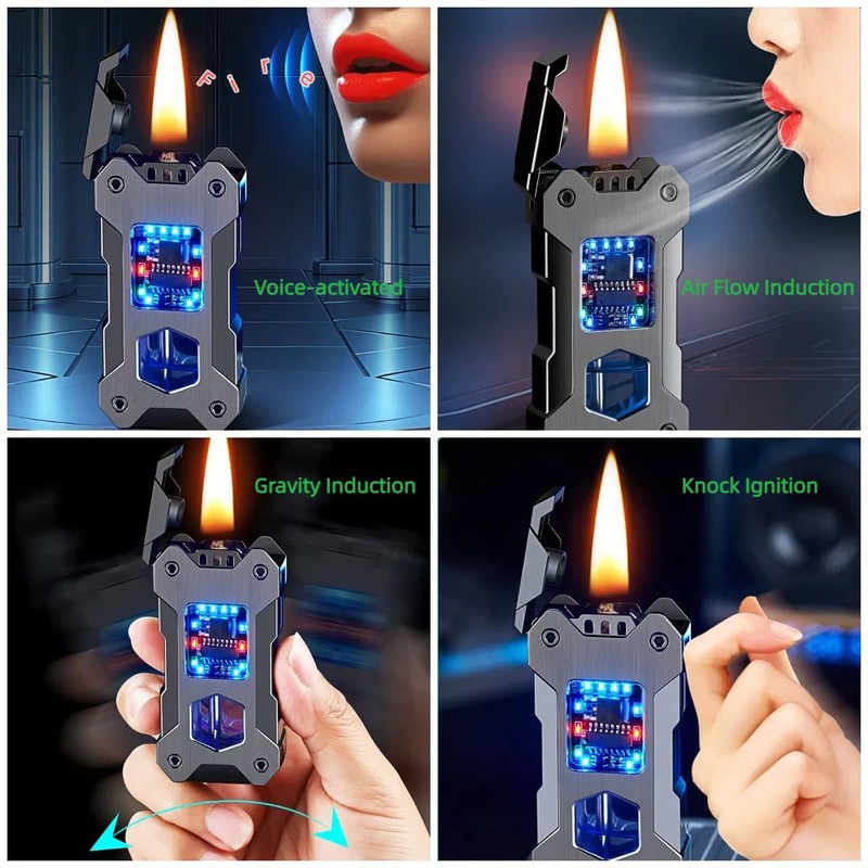 NINSI Smart Kerosene Soft Flame Lighter, Cool Metal Mecha Style