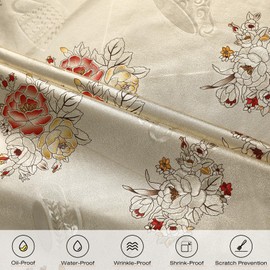 FAVE Heavy Duty Vinyl Tablecloths with Peony Waterproof Oil-Proof PVC Table Cloth for Wedding, Banquet, Birthday, Party, Restaurant Decorations (Red Rose, 54"x54")