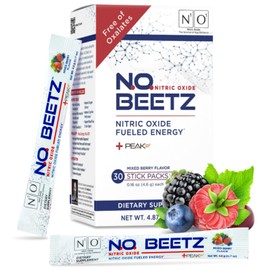 N.O. Beetz Nitric Oxide Supplement for Pre-Workout & Endurance | Beetroot, Peak ATP & Electrolytes for Energy & Hydration | Boosts Blood Flow & Muscle Recovery | No Mess, 30 Servings