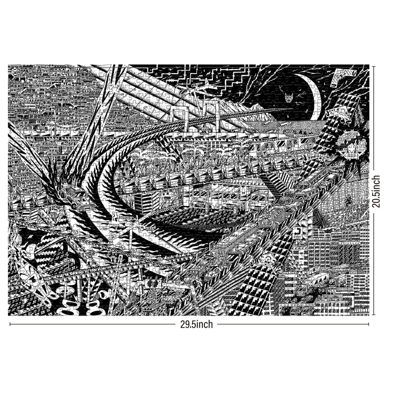 Antelope - 1000 Piece Puzzle for Adults, Cyber City Black