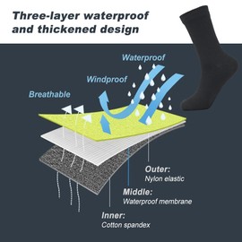 Waterproof Outdoor Adventure Socks for Adults - Breathable  Warm  and Waterproof Socks for Skiing  Water Sports  Hiking  Cycle - Ideal for Exploring  Mountaineering  and Riding