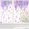 Flower Vines Window Stickers Purple Flower Wall Decals Hanging Flower