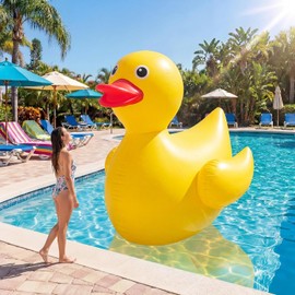 Hungdao 5 Feet Giant Inflatable Duck Huge Rubber Duck Large Blow up Inflatable Pool Float for Adult Summer Beach Swimming Pool Party Decoration
