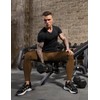 SPVISE Brown Athletic Compression Pants Men with Pockets, Thermal Leggings