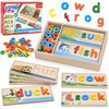 Atoylink Wooden Spell Learning Toys for 2 3 4 5