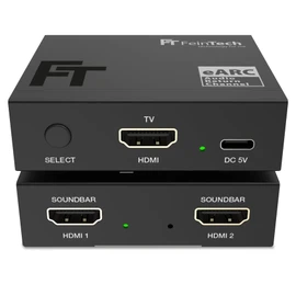 FeinTech AX421 HDMI eARC Switch 1 TV x 2 Soundbar - Use 2 Sound Devices on One TV