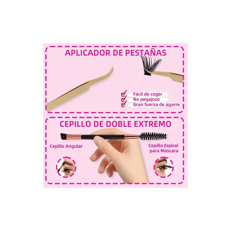 Diy Extensiones Pestañas , Kit De Racimos De Pestañas Mixto