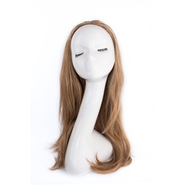 Bombshell Hair Extensions 3/4 Half Head Hair Piece 24 inches Heat Resistant Synthetic Long Flicky Wave Thick Wig (M08 ASH MEDIUM BLONDE)