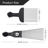 2Pcs Black Fist Metal Hair Comb African American Pick Comb