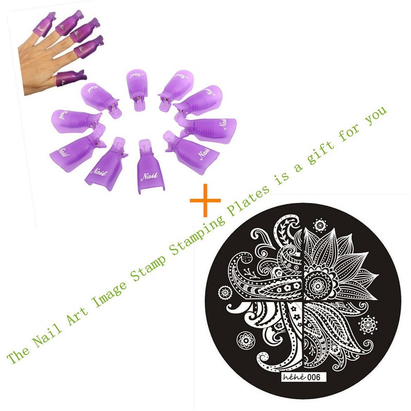 Susenstone10PC Plastic Nail Art Soak Off Cap Clip UV Gel