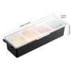 Happybuy Chilled Condiment Server, 4-Compartment Ice Cooled Serving Tray with