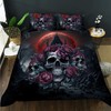 AILONEN Sugar Skull Bedding Sets for Teen Boys, Romantic Red