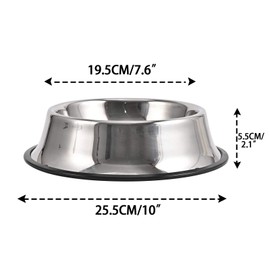 2Packs Stainless Steel Dog Bowl with Anti-Skid Rubber Base for Small/Medium/Large Pet, Perfect Dish, Pets Feeder Bowl and Water Bowl Perfect Choice for Dog Puppy Cat and Kitten (26oz)