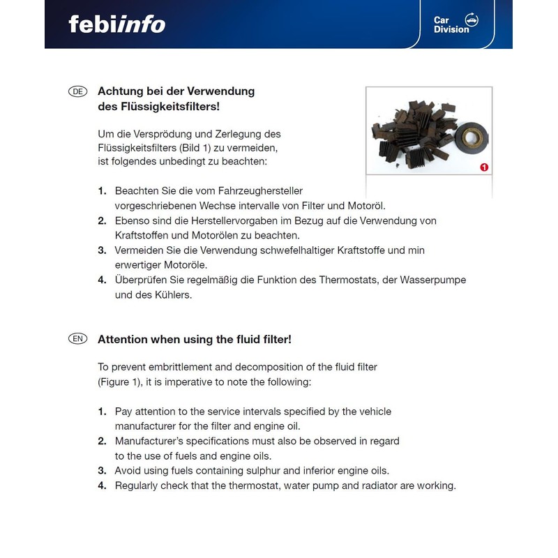 febi bilstein 33470 Oil Filter with Sealing Ring, Pack of