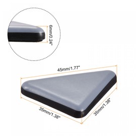 uxcell 45mm x 35 mm x 35mmmm Triangle PTFE Furniture Sliders, Adhesive Self Stick for Wood Floors, Ceramic Tile and Carpeting 12pcs