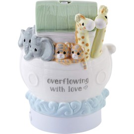 Precious Moments 193431 Overflowing with Love Noah's Ark LED Ceramic Essential Oil Diffuser, Multicolor