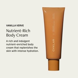 CYKLAR Nutrient Rich Body Cream. Vanilla Verve Nourishing Moisturizer with Niacinamide and Banana Flower Extract. Deep Hydration, Thick Body Lotion, Dry Skin Cream for Women and Men, 8 Fl Oz