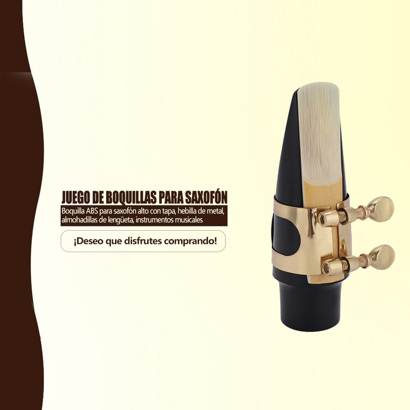 Alto Sax Saxophone ABS Mouthpiece with Cap Metal Buckle Reed