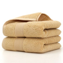 Cotton Hand Towels for Bathroom - 13.7 x 29.5 inch, Home Thickened & Soft Towels Hotel Bathroom 100% Cotton Super Soft Highly Absorbent Hand Towel for Bath, Hand, Face, Gym and Spa (Khaki)