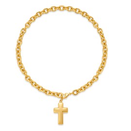 TONLUYAX Chunky Gold Cross Pendant Necklace for Women Vintage Cross Choker Necklace Faith Jewelry