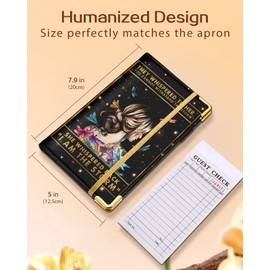 Slohif Server Book for Waitress Cute Serving Books with Zipper Pocket Accessories Leather Server Check Book Restaurant Waiter Server Booklet Ticket Book Holder Beauty