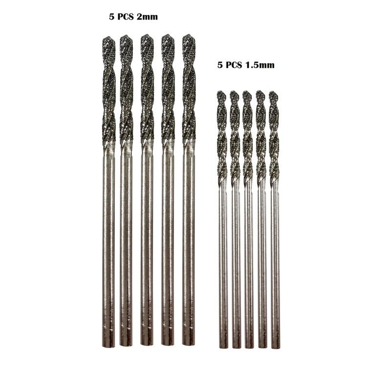 Diamond Drill Bit 1.5mm 2mm Set 10 Pcs Jewelry Beach