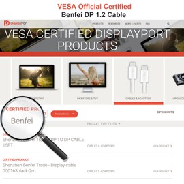 BENFEI [VESA Certified] DisplayPort to DisplayPort 1.8 Meter Cable 2 Pack, DP to DP Male to Male Cable, Supports 4K@60Hz, 2K@165Hz Compatible for Lenovo, Dell, HP, ASUS