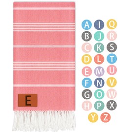 Antfuny Monogram Turkish Beach Towel Beach Blanket Sand Free Quick Dry Oversized Engagement Encouragement Employee Coworker Appreciation Congratulation Confirmation Bonus Bachelorette