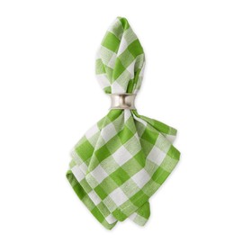 DII 100% Cotton, Oversized Basic Everyday 20x 20 Napkin, Set of 6, Green Apple Check
