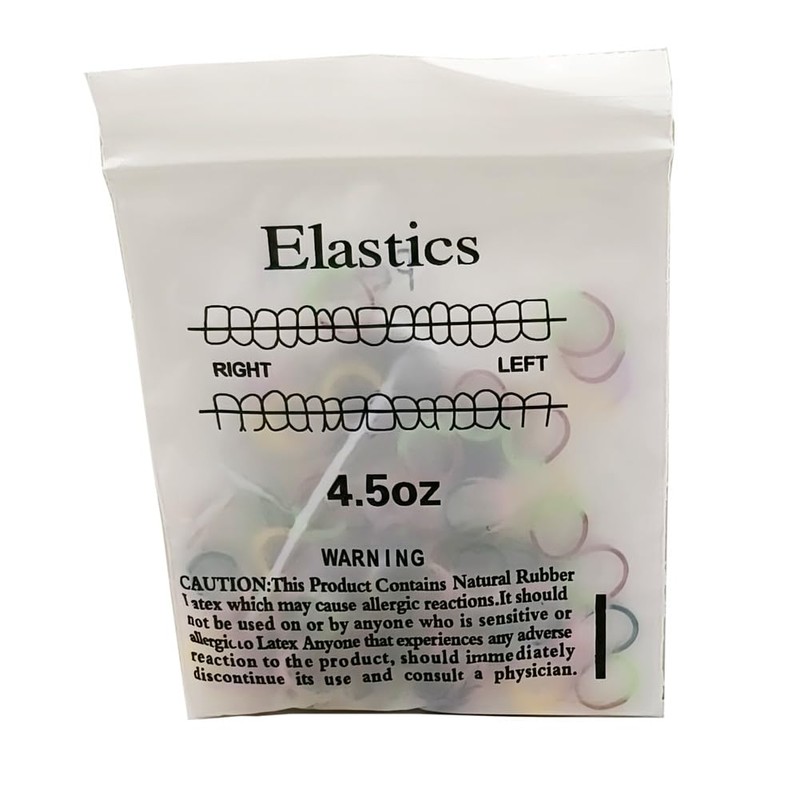 SNAWOP Orthodontic Elastic Rubber Band 5/16" Neon 100PCS Heavy 4.5