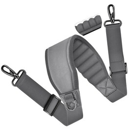 ZinMark Shoulder Strap 59 inch with Fixed Pad and Dual Balance Buckles and Swivel Metal Hooks for Laptop Bags, Messenger Bags, Briefcase Bags, Luggage Bags, Tool Bags, Travel Bags and Most Bags,Gray